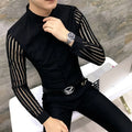 2023 New Mens Black White Lace Hollow Patchwork Shirt Long Sleeve Luxury Party Promshirt Men's Petticoat Nightclub Dress Tuxedo