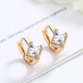 Hot Sale 14K Gold Plated Brass Zircon Huggie Moissanite Earrings for Women Jewelry