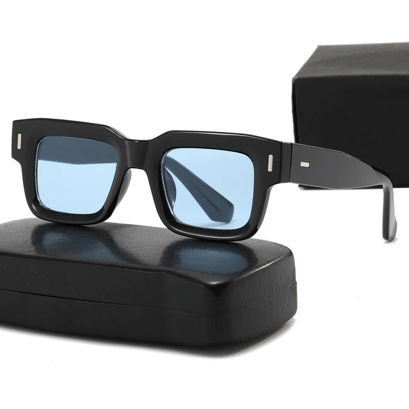 YTSFY3688 Custom Wholesale Sophisticated UV400 Blue Frame Square PC Sunglasses