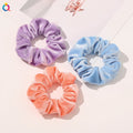 Qiyue Neon Bright Color Velvet Scrunchies Scrunchy Girl Ponytail Holder