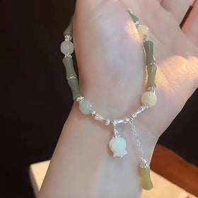 Trendy Bamboo Pattern Bracelet Antique Style Adjustable Retro All-match Senior Sense Bracelet for Girlfriends Gifts