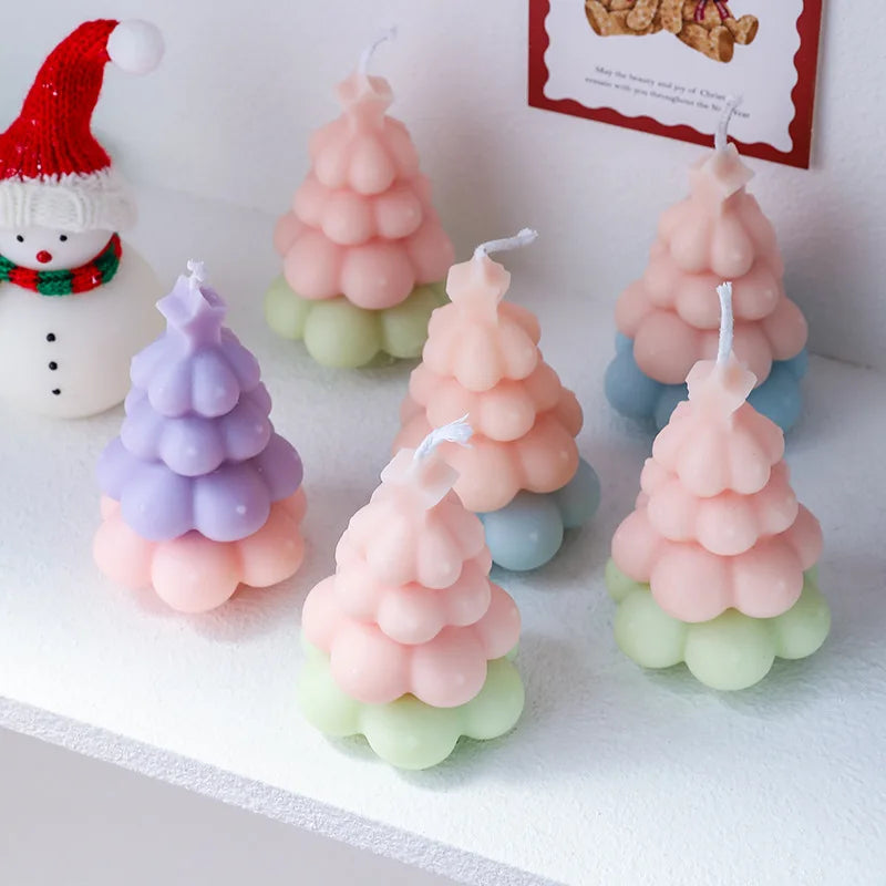 Wholesale Christmas 3D Bubble Tree Candle Christmas Macaron Bubble Shape Scented Candle