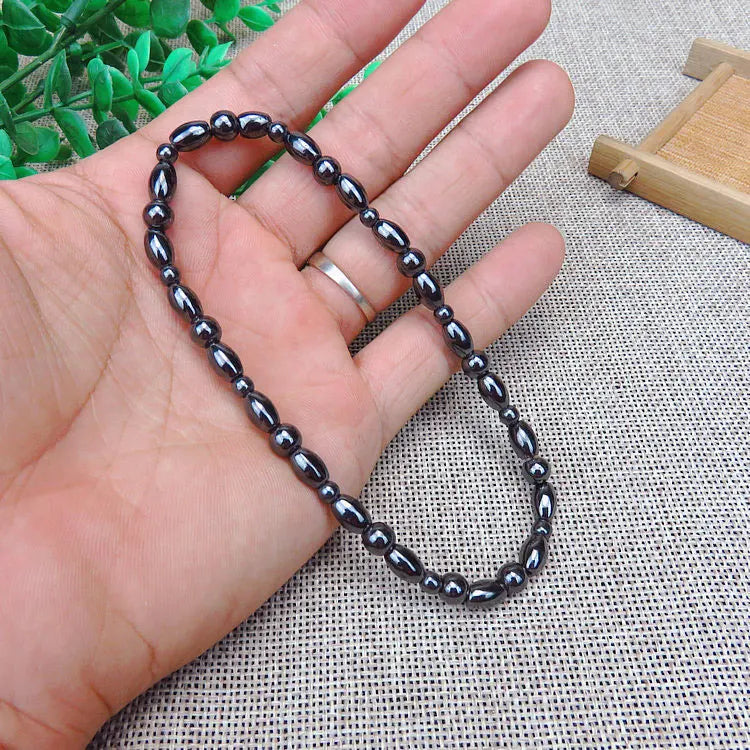 SC Hot Selling Anti-Swelling Black Stone Anklet Bracelet Adjustable Anxiety Stress Natural Magnet Hematite Beaded Anklets Women
