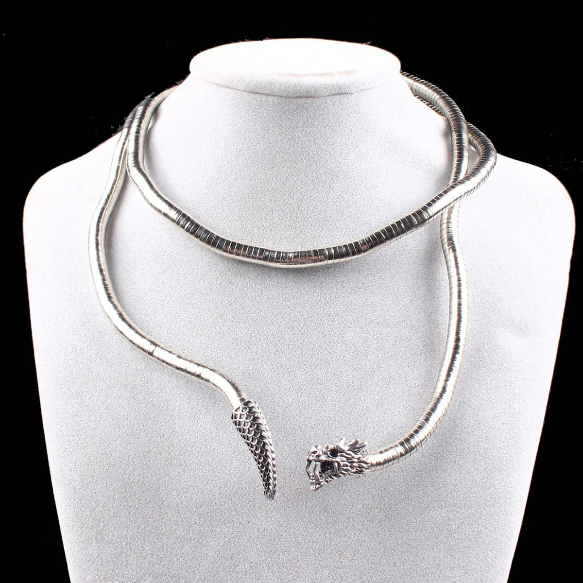 Flexible Punk Snake Necklace Choker Dragon Necklace