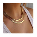 Women's Vintage Double Layer Herringbone Snake Choker Necklace 2mm-5mm Link Chain Wholesale Alloy Jewelry