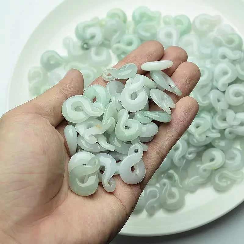 Certified Grade a Jade Figure 8 Pendant Jewelry Pendant Jewelry Wholesale Diy Pendant