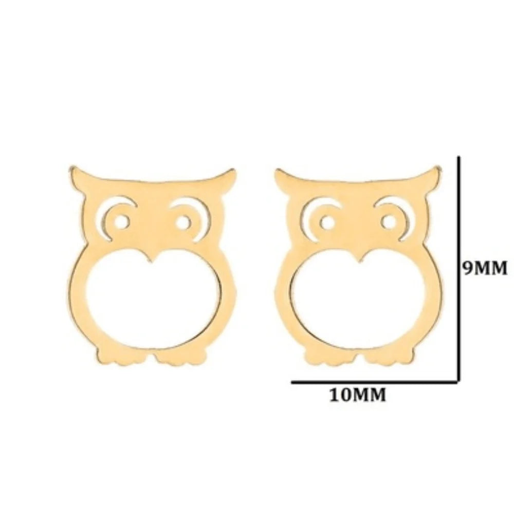Stainless Steel Earrings Owl Charm Stud Earring Jewelry Earrings Studs for Women Wholesale
