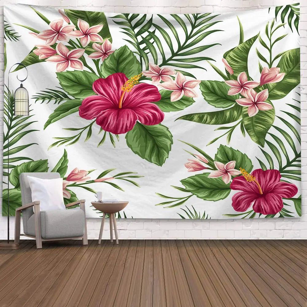 Custom Landscape Wall Hanging Summer Green Plant Tapestry Blankets Fabric Decor Yoga Mat Carpet Bedroom Rug