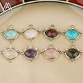 Fashion Gemstone Eye Shape Connectors for Jewelry Making Crystal Pendant DIY Findings