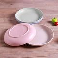 Eco-Friendly Reusable Round Dinner Wheat Straw Plate Set Biodegradable Camping Dishware Northern Europe Style Custom Logo Option