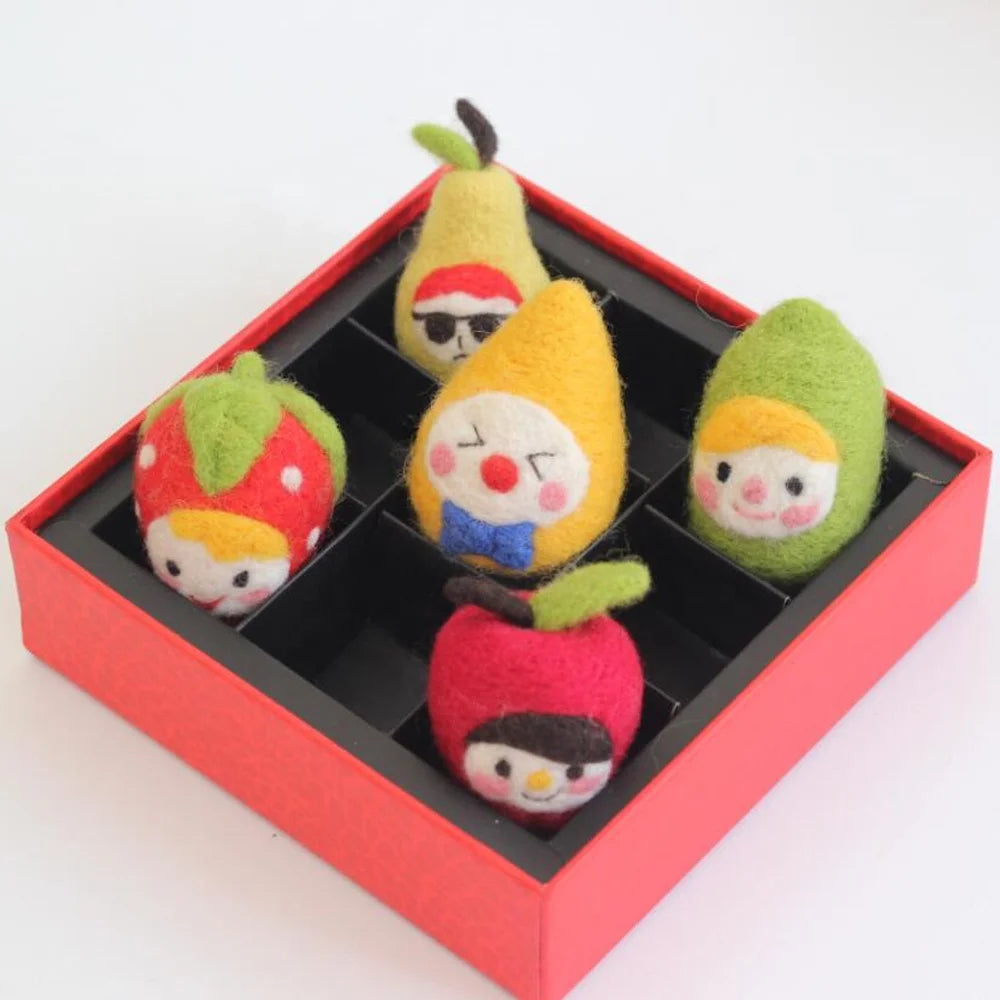 2026 Colorful DIY Wool Felt Folk Art Craft Supplies Set 3D Fruit Shape Doll Toy Environmental Educational Easy Beginners Needle
