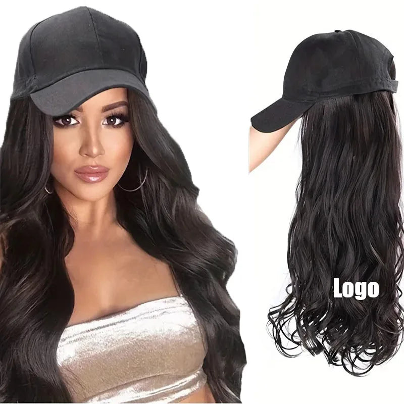 Duck Cap Long Wavy Hair Women Wigs Smooth and Fluffy Fashionable Wig in Stock Wholesale
