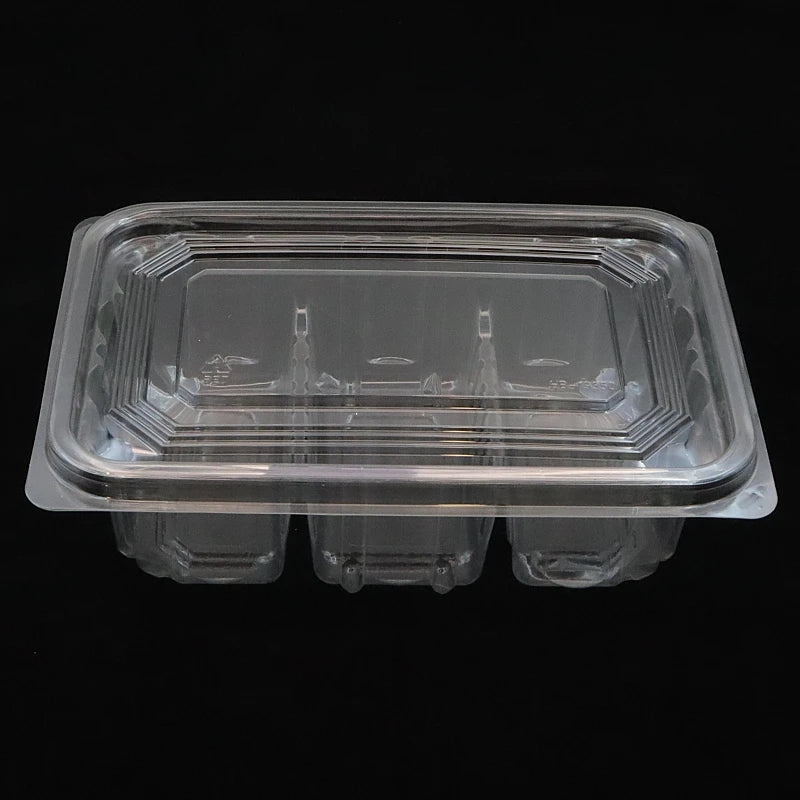 CHUAN HE PET Clear Deli Packaging Plastic Container Tray Lid for Cake Salad Takeaway Container