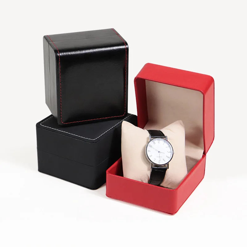 Wholesale Watch Storage Box Flip-Top PU Leather Portable Single Small Travel Watch Box Black for Men