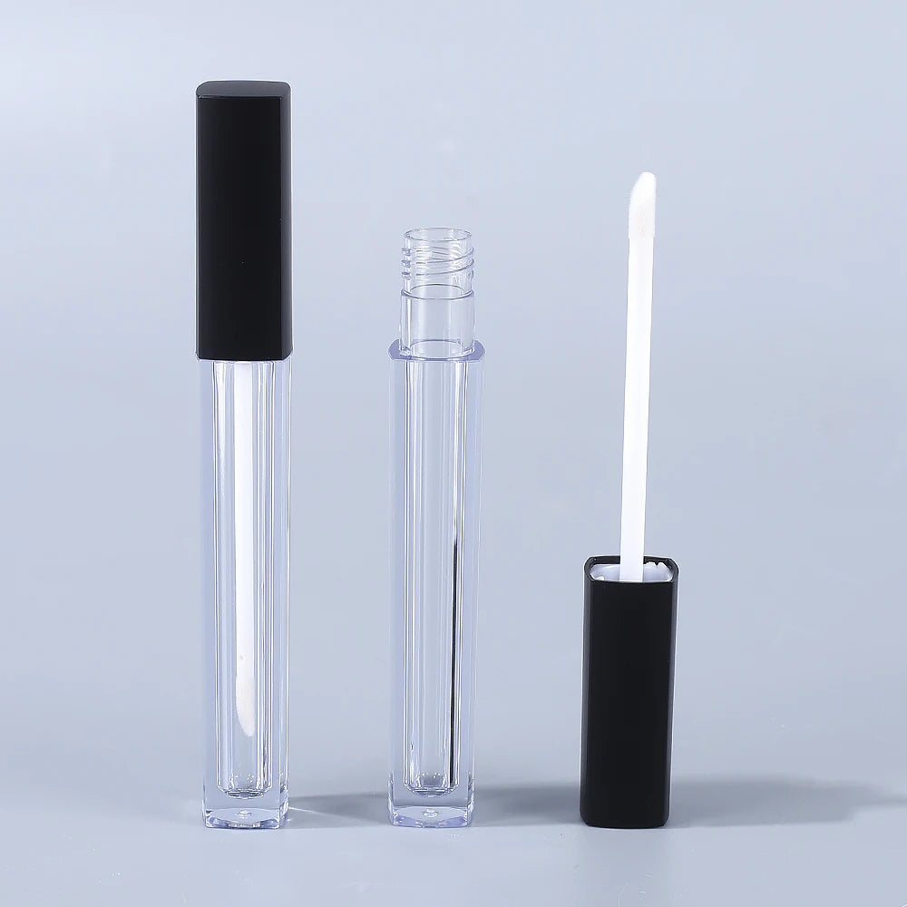 Empty 4ml Lip Gloss Square Tall Tube Private Label Logo Custom