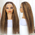 Glueless Wholesale Price Two Color Highlight Deep Kinky Curly Wig 13*4 Transparent Lace 100% Human Hair for Black Women