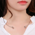Wholesale Stainless Steel Open Collar square Inlaid Zircon Collar Stainless Steel Female Jewelry Accessories