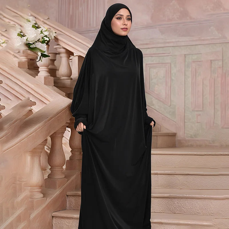 Fashion Women Robe Islamic Clothing  Plain Abaya Designs for Muslim Eid Dress
