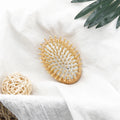 Bamboo Wood Massage Comb With Scalp Massager Bamboo Steel Needle Hair Brush Round Portable Air Cushion Mini Hairbrush No Handle