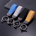No Minimum Custom Logo Metal Luxury Accessories Real Blank Circle Leather Loop Key Chain Genuine Pu Faux Leather Car Keychain