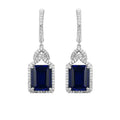 925 Sterling Silver Sapphire Gemstones Handmade Summer Luxury Fashion Earring Pendant Hot Sale Women Jewelry
