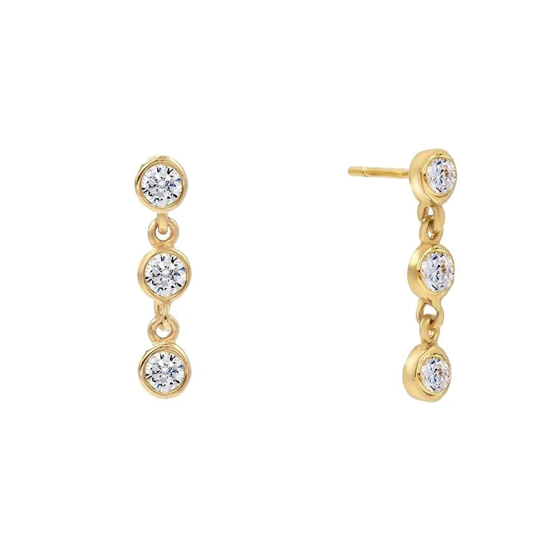 SS CZ  925 Sterling  Silver Dainty Dangle  Earring for Women Fine Jewelry