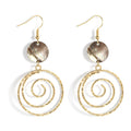 2026 New Arrivals 14k Gold Plated Hawaiian Natural Shell Earrings Fashion Round Pendant Dangle Costume Earring Women Jewelry