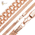 7.6mm FJ Fallon Fashion Jewelry Bismarck Weaving Anchor Triple Link Chain Plated in Rose Gold Brass Based