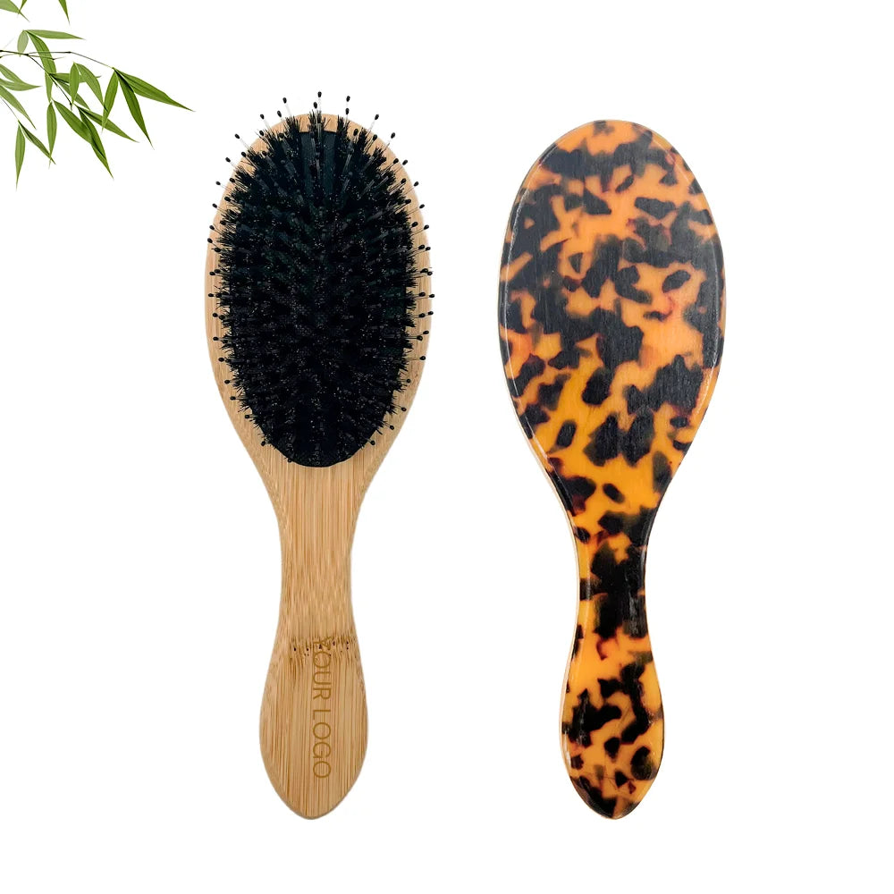 Wholesale Bamboo Hair Brushes Cellulose Acetate Airbag Massage Hair Comb Eco Friendly Acrylic Hair Brush