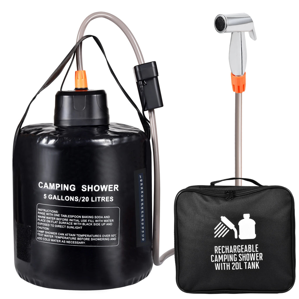 2025 New Portable Camp Shower Camp Shower Pump  USB Rechargeable Batteries  Outdoor Shower Head for Camping Hiking Traveling