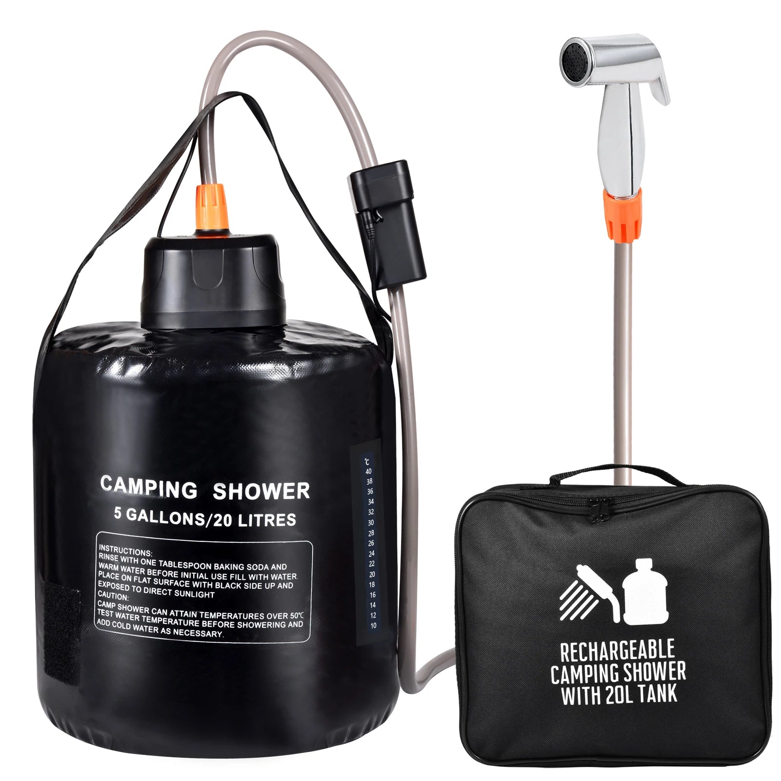2025 New Portable Camp Shower Camp Shower Pump  USB Rechargeable Batteries  Outdoor Shower Head for Camping Hiking Traveling