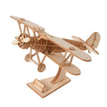 DIY Hand Assembly Wooden Biplane Model Puzzles Kids Aircraft Jigsaw Toys Craft Bamboo Gift