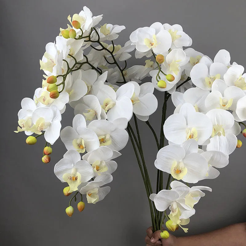 AF0505 Wedding Home Decorative Artificial Singal Latex Butterfly Orchid 9 Heads Phalaenopsis Orchid Arrangement Plants Flower