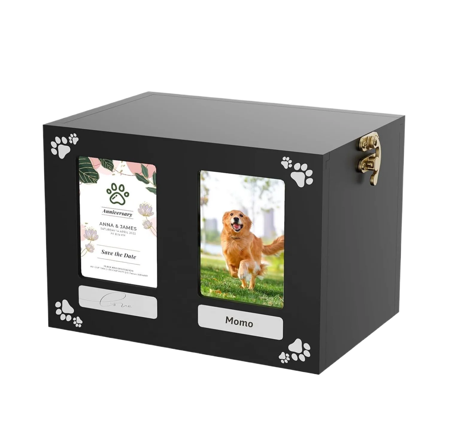 Wooden Letter Pet Urn With Picture Frame Memorial Urn With Removable Small Animal Funeral Picture Frame Pet Urn