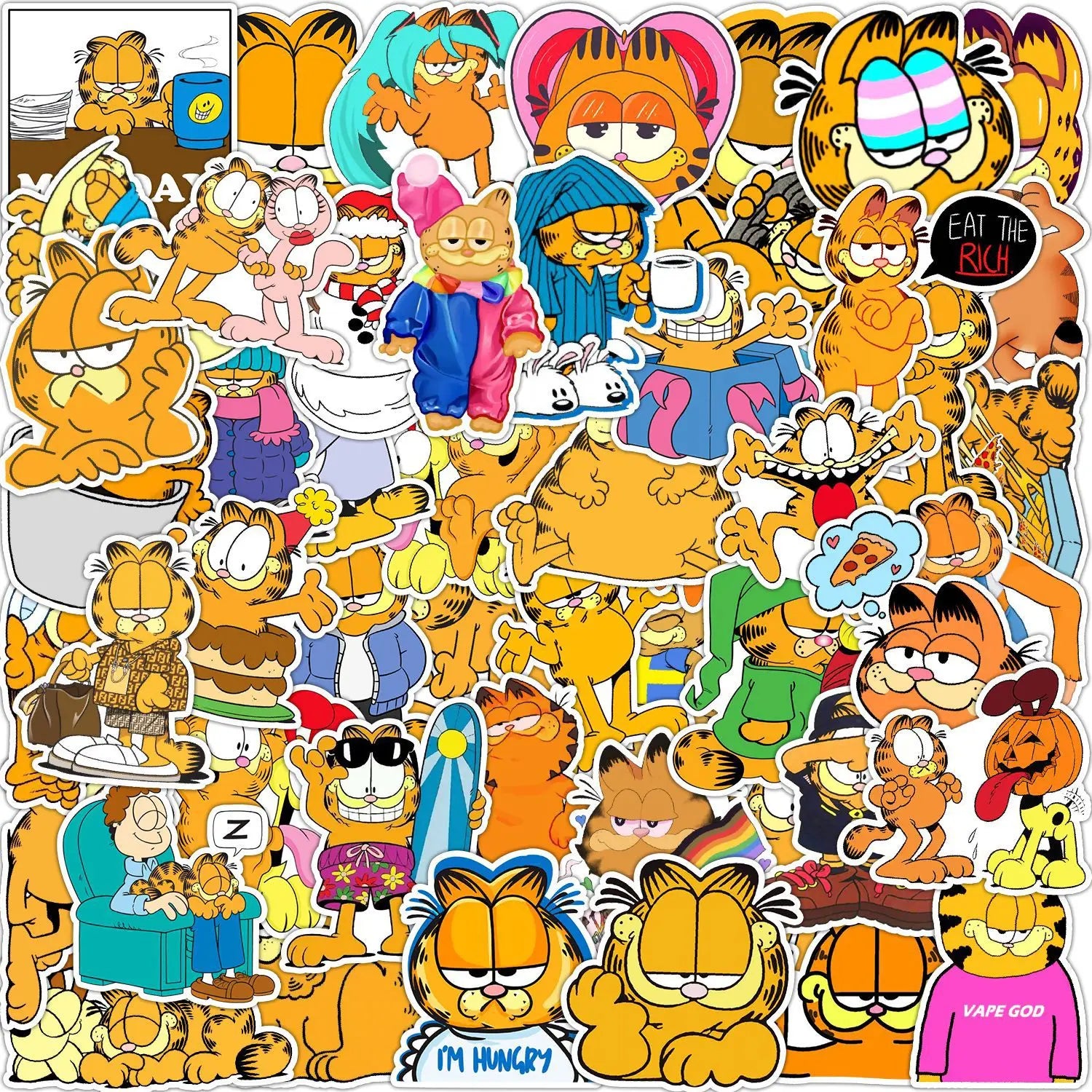 50Pcs Classic Cartoon Cats Graffiti Decorative Stickers Label for Luggage Laptop Guitar Scrapbook Skateboard Waterproof Sticker