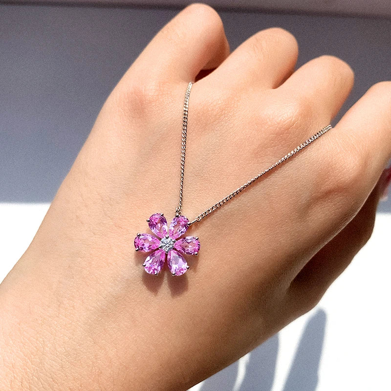 Jewellery Pear Cut 925 Sterling Silver Sapphire Fine Jewelry Pendants Charms  for Women Fashion Jewelry Pendants Charms