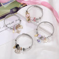 DIY Stainless Steel Charm Bracelet  Star  Love Crown pony Beads Bracelets Jewelry  Accessories Wholesale for Women Girls