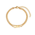 Fashion Stainless Steel Minimalist Bracelet for Women Double Layered Chain Bracelet Love Heart Infinite Map Star Gold Bracelet