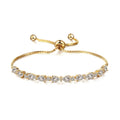 Classic Bolo Bracelet Exquisite Teardrop Cut Cubic Zirconia Tennis Bracelet Simple Adjustable Bracelet for Women