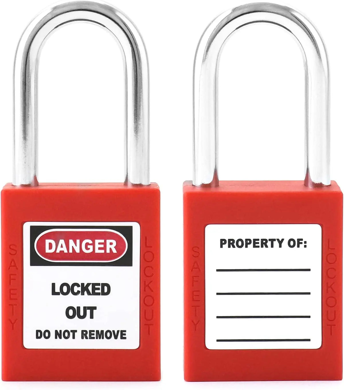 BAOTENG Zinc Plated 38mm Loto Safety Padlock Colorful Industrial Long Steel Shackle Box Durable Security Lock