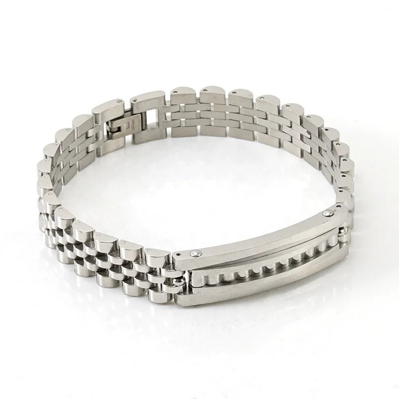 New Simple Titanium Steel Jewelry Wholesale Stainless Steel Men's Gold Fashion Bracelet
