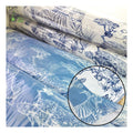 Ready for Delivery Organic 55% Linen 45% Cotton Blended Fabric White & Blue Tigers Printed Woven for Shirts for Clothing