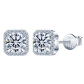 Wholesale VVS1 Moissanite Earring 0.5ct 1ct White Diamond 925 Sterling Silver Square Moissanite Earring MegaBDM