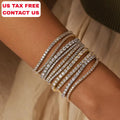 Fashion Hot Selling 5A Zircon Tennis Chain Hip Hop Brass 3mm 4mm 5mm Tennis Bracelet Sparkling Gold and White Gold Jewelry