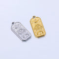 New Rectangle Moon Star Stainless Steel Eye Golden 316 Stainless Steel Charm Pendants