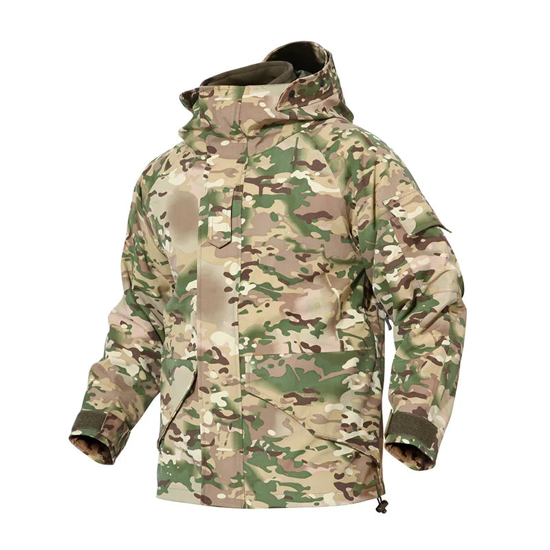 Men's Fan Tactical Jacket Waterproof Soft Shell Hoodie Hiking Jacket