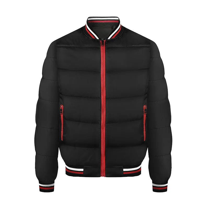 Autumn Men's Vintage Golf Jacket Zipper Stand Collar Quick Dry Breathable Cotton Filled Polyester/Cotton Shell Cotton Lining