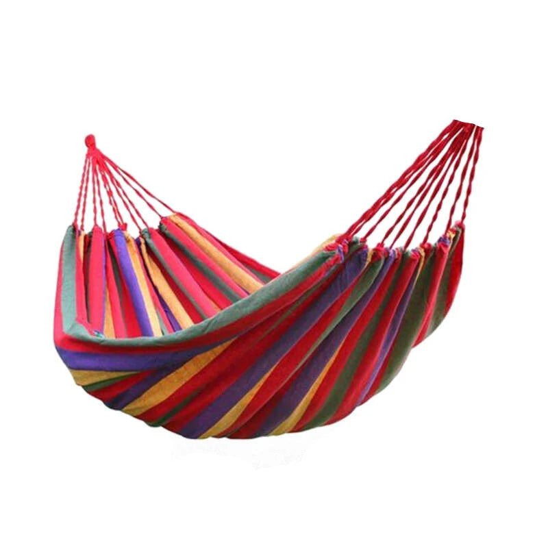 Outdoor Hammock Portable Garden Hammock Sports Home Travel Camping Swing Canvas Stripe Hang Bed Hammock