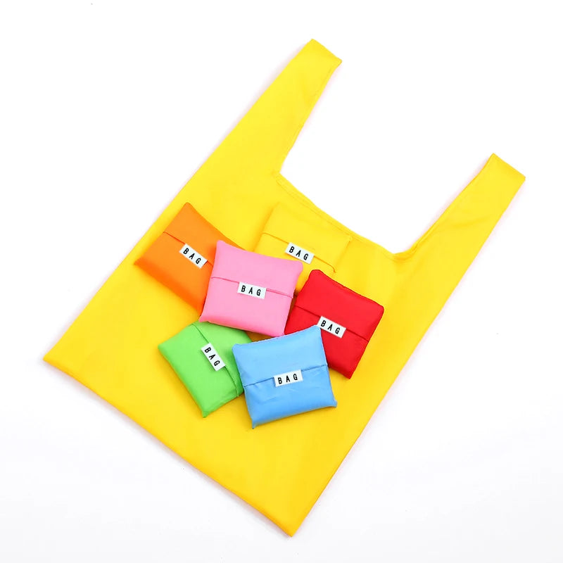 Hot Sale Custom Reusable Folding Tote Shopping Bag Fashion Foldable Design with Handle Wholesale Option Available