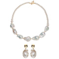 Pearl Necklace Earrings Original Colorful Fishtail Baroque Series Natural Freshwater Pearl Necklace Collarbone Chain Atmospheric